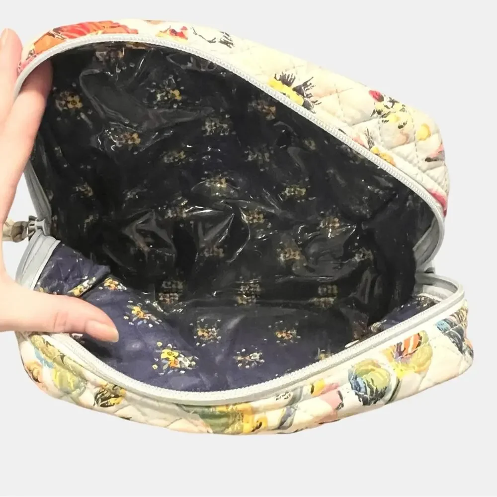 VERA BRADLEY Floral Quilted Women's Cosmetic Bag Plastic Lined